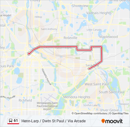 61 bus Line Map