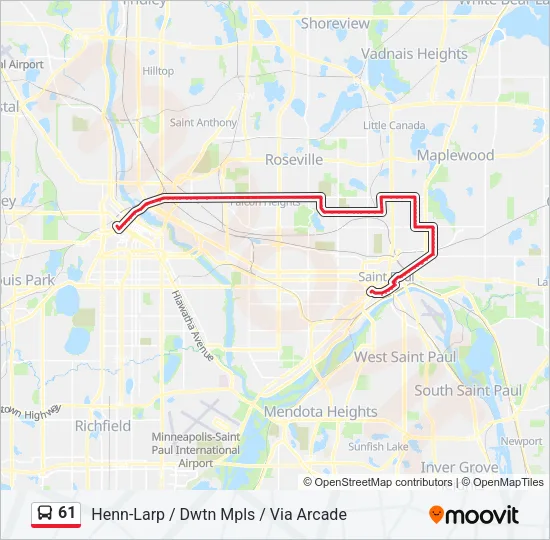 61 Bus Line Map