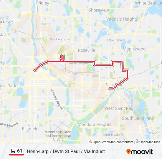 61 Bus Line Map