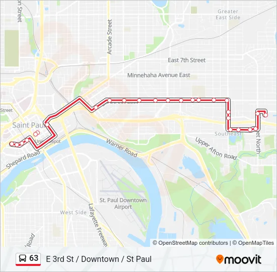 63 Bus Line Map