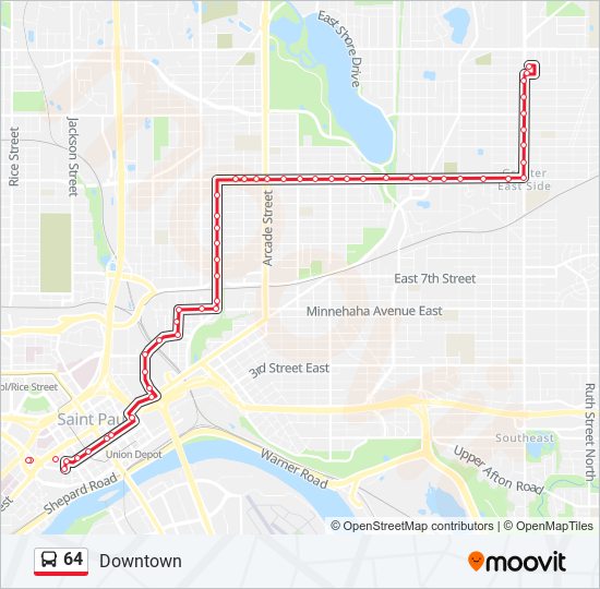 Mapa de 64 de autobús