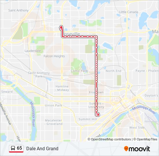 65 bus Line Map