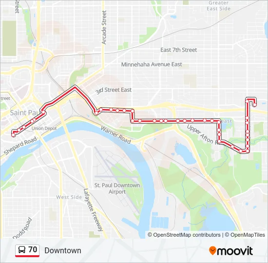 70 Bus Line Map