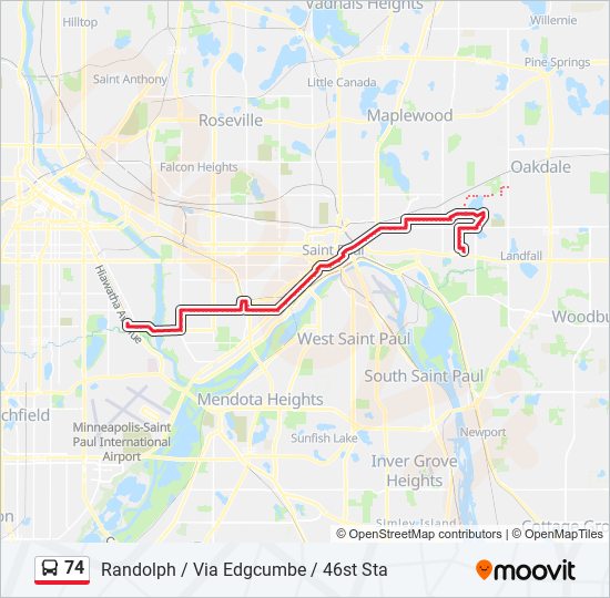 74 bus Line Map