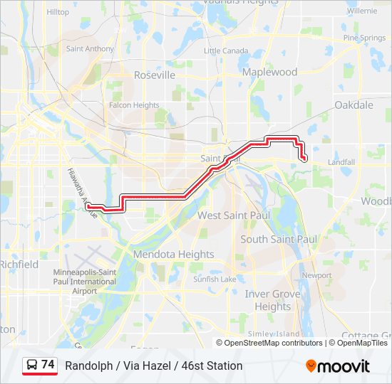 74 bus Line Map