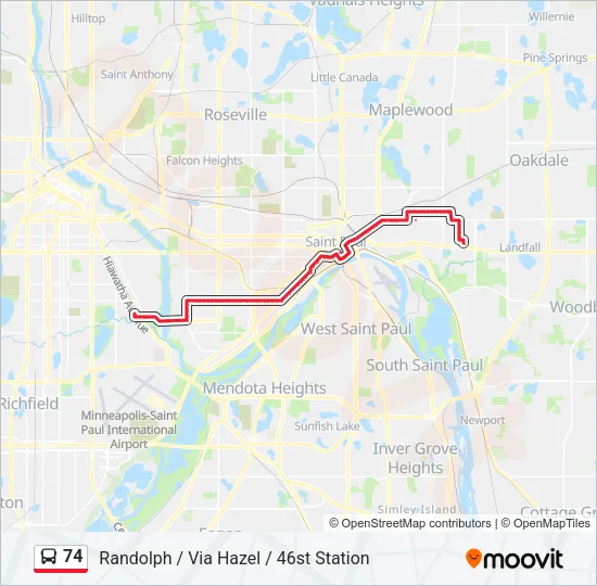 74 Bus Line Map