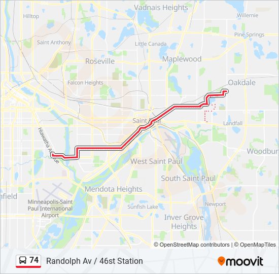 74 bus Line Map