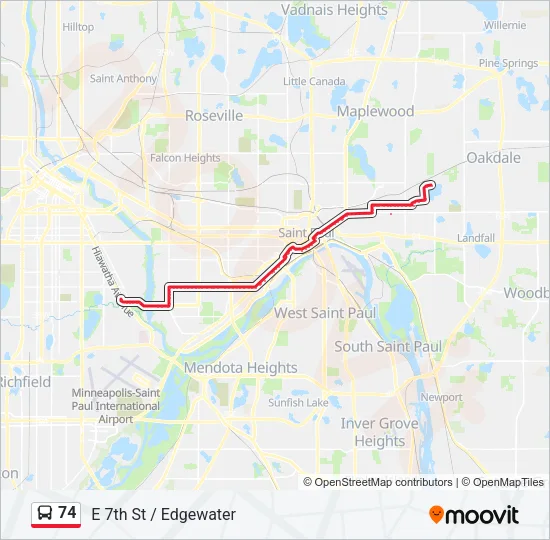 74 Bus Line Map