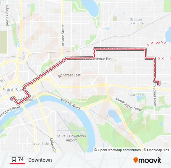 74 Bus Line Map