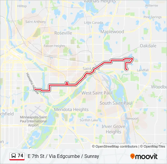 74 Bus Line Map