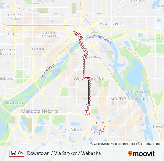 75 Bus Line Map
