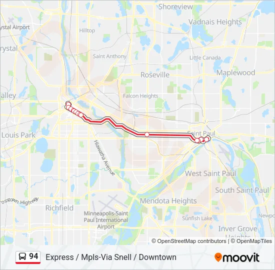 94 Bus Line Map