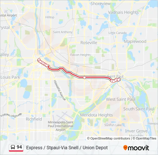 94 Bus Line Map