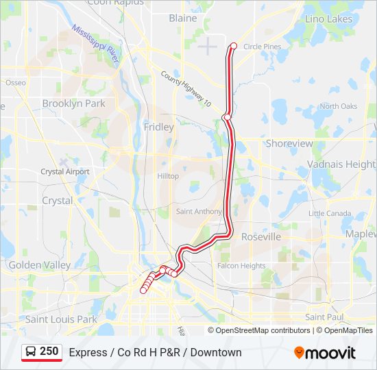 250 Bus Line Map