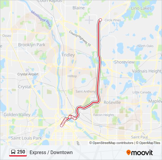 250 Bus Line Map