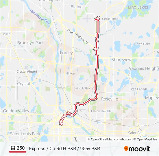 250 Bus Line Map