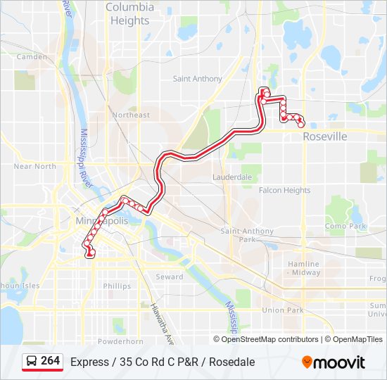 Mapa de 264 de autobús