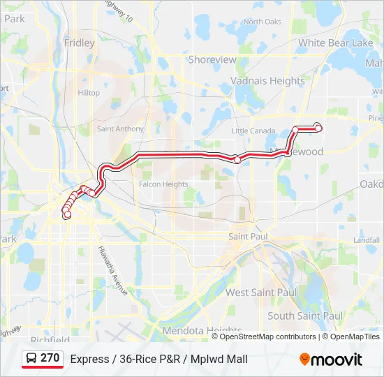 270 Bus Line Map