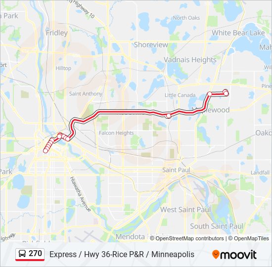 270 bus Line Map