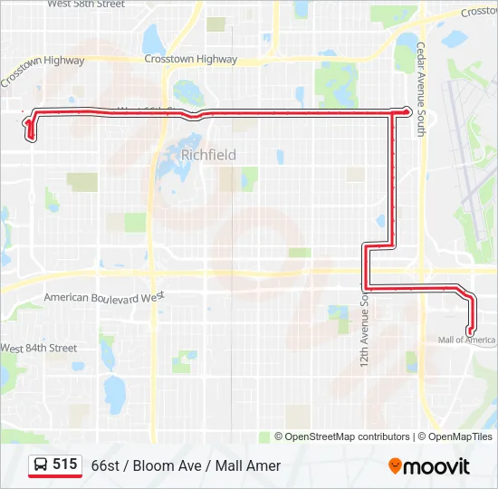 515 Bus Line Map