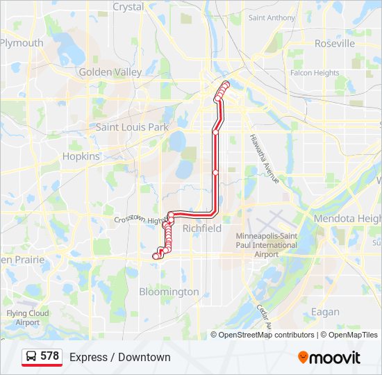 578 bus Line Map