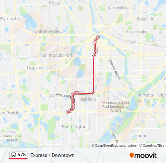 578 Bus Line Map