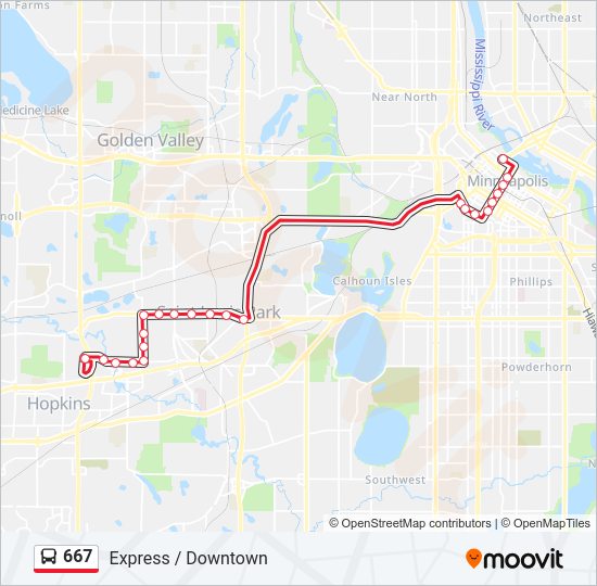 667 Bus Line Map