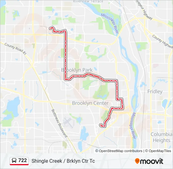 722 Bus Line Map