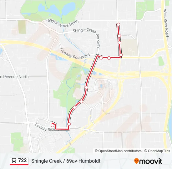 722 Bus Line Map