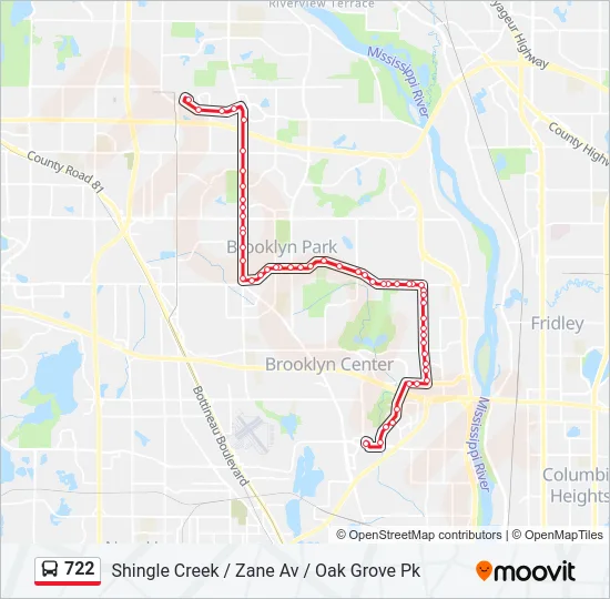 722 Bus Line Map