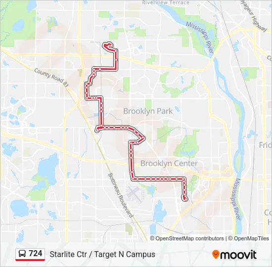 724 Bus Line Map