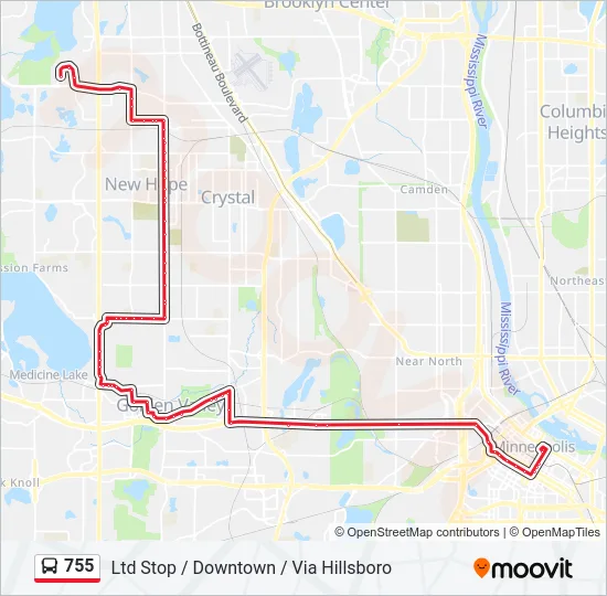 755 Bus Line Map