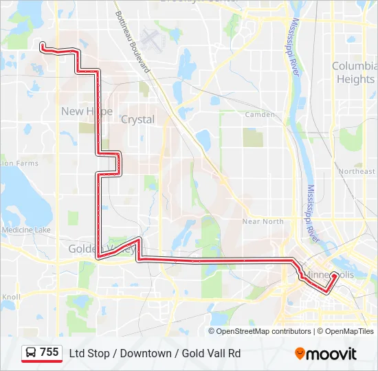 755 Bus Line Map