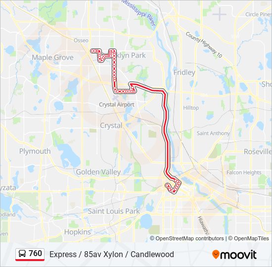 760 bus Line Map