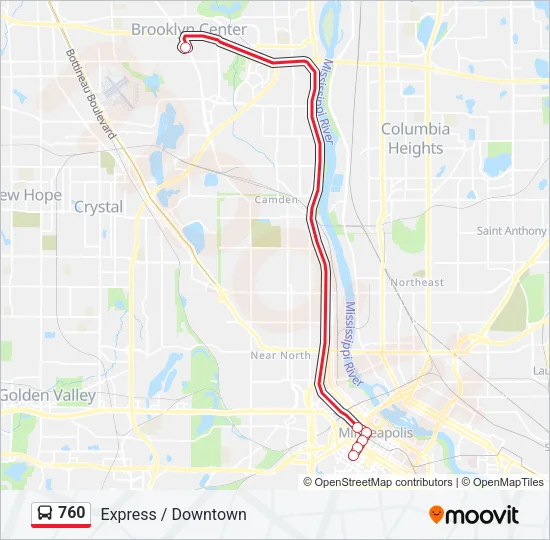 760 Bus Line Map