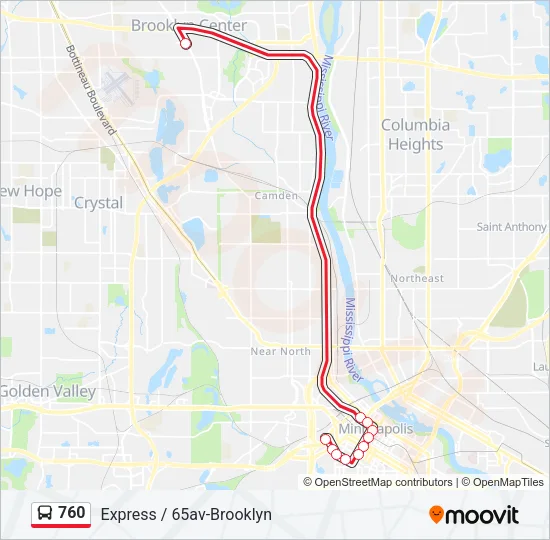 760 Bus Line Map