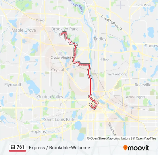 761 Bus Line Map