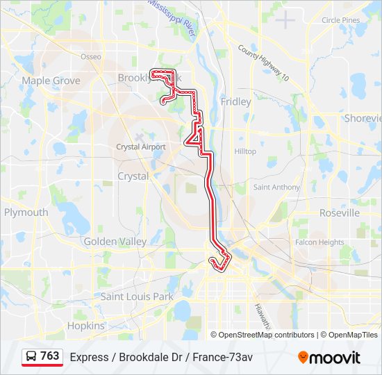 763 Bus Line Map