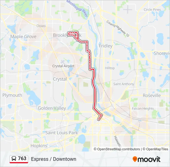 763 Bus Line Map