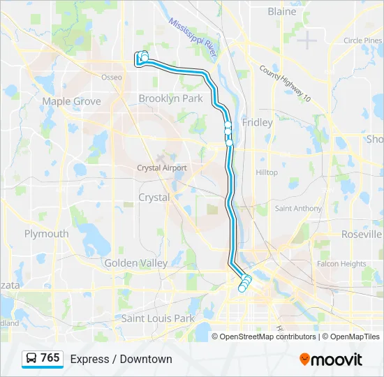 765 Bus Line Map