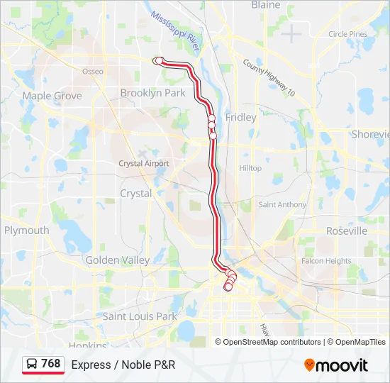 768 Bus Line Map