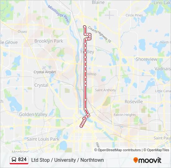 824 Bus Line Map