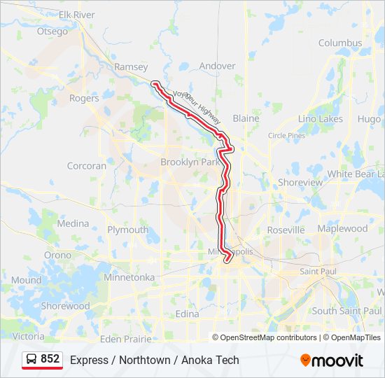 Mapa de 852 de autobús