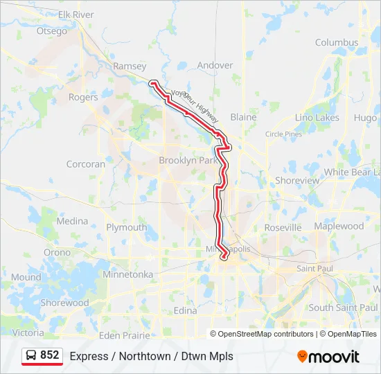 852 Bus Line Map