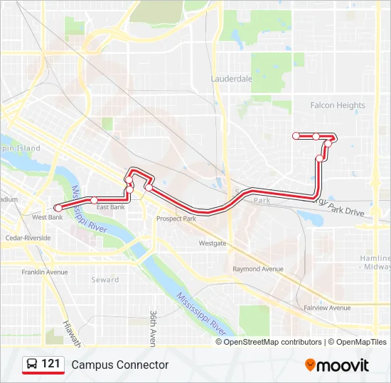 121 Bus Line Map