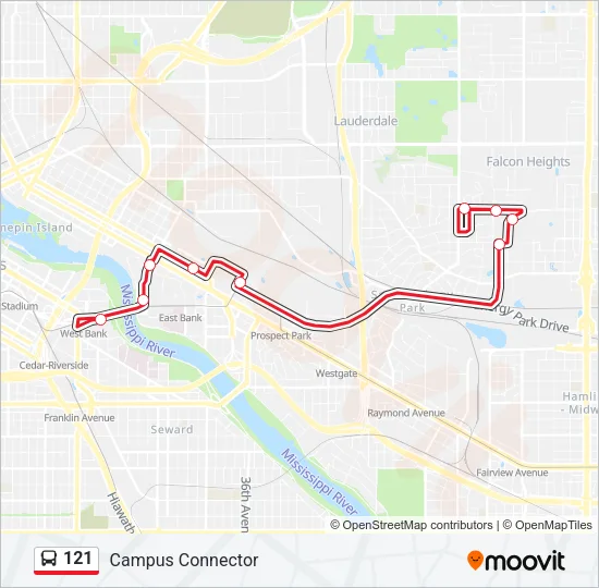 121 Bus Line Map