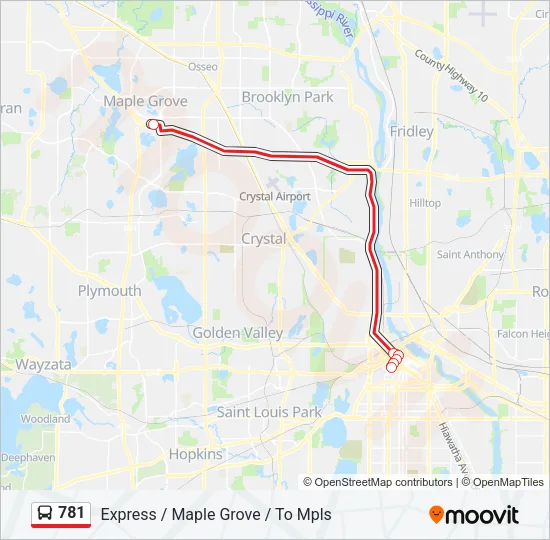 781 Bus Line Map