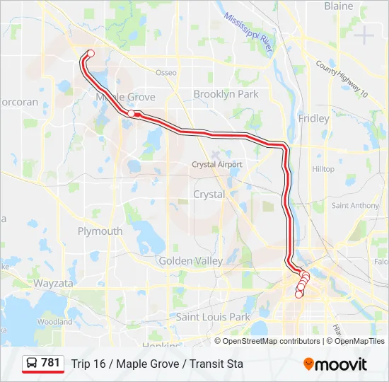 781 Bus Line Map