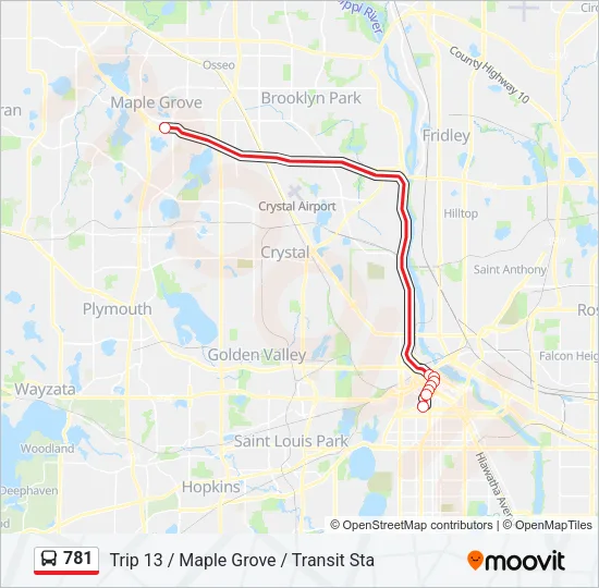 781 Bus Line Map