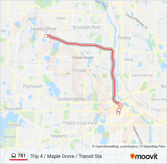 781 Bus Line Map